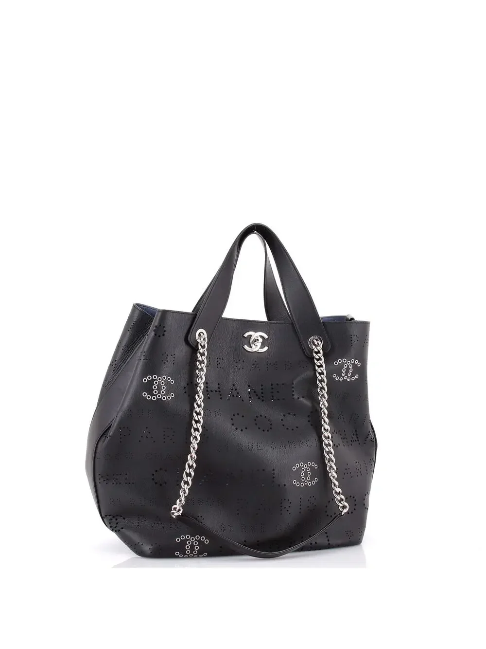 Chanel Logo Eyelets Shopping Tote #343757C38B